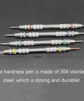 Pro Grade Mohs Hardness Tester Kit With Dual Head Design And Storage Box For Gems And Ceramics Crystal Crafted Accuracy Non Slip Grip Measures 2 3 4 5 6 7 8 9 Mohs Scale System, four 155mm 304 stainless steel pens