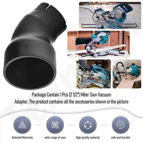 Two And A Half Inch Miter Saw Vacuum Adapter For Dust Collection And Shop Vac Attachments, Compatible With Most Miter Saws
