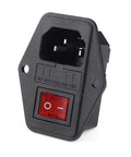 Three Piece AC 250V 10A Three Terminal Power Socket With Fuse Holder Case On Off Switch Light for arcade panels