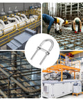 BEBEMOKO stainless steel 304 U-bolt with nut and washer, M6x90, for marine and trailer fastening