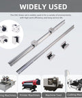 SBR16 Linear Rail Kit 2500mm Spliced Guide With Two 1500mm And Two 1000mm Rails, Eight SBR16UU Blocks, CNC usage examples.