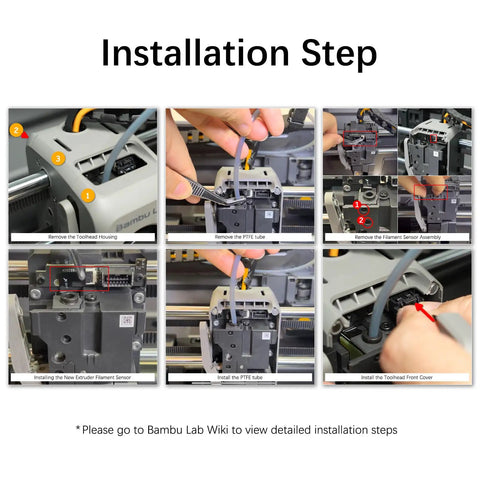 P2S Extruder Filament Sensor With Hall Switch Technology For Accurate Filament Runout Detection And Cutter Position Monitoring To Prevent Print Failures And Keep Prints Consistent On P2S Systems installation steps