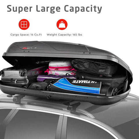 Rock Solid Rooftop Cargo Carrier Hard Shell Waterproof Gear Box Featuring Dual Side Opening Secure Key Lock Aerodynamic Quiet Ride Design Handles Hella Loads Without Skipping A Beat For Ultimate Road Trip Freedom