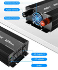 Tailgate Tested 2000W Power Inverter DC To AC Converter 12V To 110V with cooling fan, AC outlets, and LED indicator.