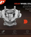 Front view of Rear Wheel Bearing And Hub Assembly 5 Lug For Nissan Sentra 2013 2019 Two Pack Beefed Up High Load Capacity