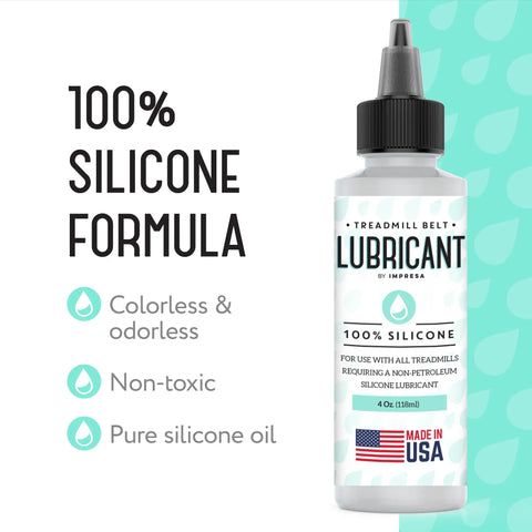100 Percent Silicone Treadmill Lubricant bottle with colorless odorless non-toxic silicone formula for quiet performance