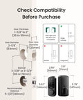 Ultra Secure WiFi Fingerprint Smart Door Lock With Remote App Control And Digital Keypad installation compatibility guide with measurements.