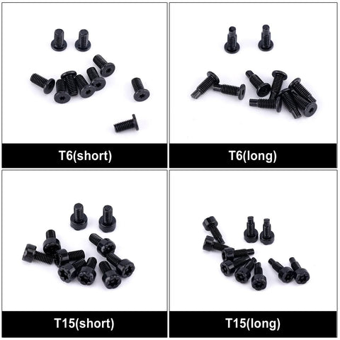 40 Pieces Doorbell Screws Replacement Kit With T6 And T15 Security Screws For Video Doorbell 3 And Pro Includes Short And Long Lengths Carbon Steel Zinc Plated Durable Hardware Accessory Set Beefed Up Protection showing T6 and T15 screws in short and long variants.