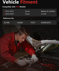 Vehicle fitment details showing compatible Ford models for Engine Radiator Cooling Fan Assembly Direct Bolt On Replacement.