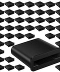 50 Pack Folding Drip Tape Row End Caps For Five Eighth Inch Drip Irrigation Dripless Watering Kit For Vegetable Gardens Easy Install Garden Landscaping Irrigation Ends, black plastic, arranged in rows