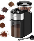 Adjustable 28 Settings Burr Coffee Grinder For Home Use With Stainless Steel Flat Burrs Delivers Consistent Flavor