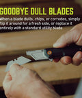 Clast Compact Folding Utility Knife EDC Pocket Knife With Fast Flip Ball Bearing Quick Open System Durable FRN Grip One Hand Open Replaceable Blades Everyday Carry Tool For Tinkering Home Outdoor Tasks. Hand holding replaceable utility blade