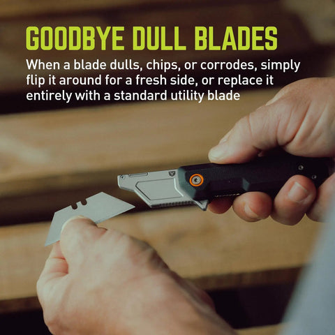 Clast Compact Folding Utility Knife EDC Pocket Knife With Fast Flip Ball Bearing Quick Open System Durable FRN Grip One Hand Open Replaceable Blades Everyday Carry Tool For Tinkering Home Outdoor Tasks. Hand holding replaceable utility blade
