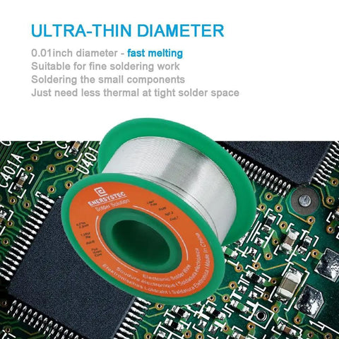 Ultra Thin 0.3mm Solder Wire for Precision Electronics Soldering Rosin Core Lead Free No Clean Sn99 Ag0.3 Cu0.7 Alloy on PCB