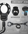 Heavy Duty Bike Lock Chain With Key For Electric Scooters And E-Bikes - 36.22 Inch Alloy Steel Security Cable, Ultra Secure Lock For Bicycles, Motorcycles, Shopping Carts, Baby Strollers, And More, Built To Lock Down Thieves. 360° rotating lock