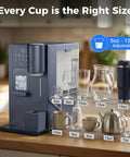 3-In-1 Water Dispenser With Ice Maker And Coffee Brewer For Home Or Office, countertop unit with glass and mug set, adjustable size