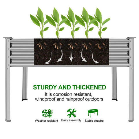 2 Pack Galvanized Raised Garden Beds With Legs 48 Inch By 24 Inch By 32 Inch Outdoor Planter Box With Drainage Holes 48 Gallons