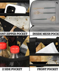 Insulated Picnic Backpack Keeps Food Fresh All Day Your Go To Portable Lunch Bag with pockets and marble texture design.
