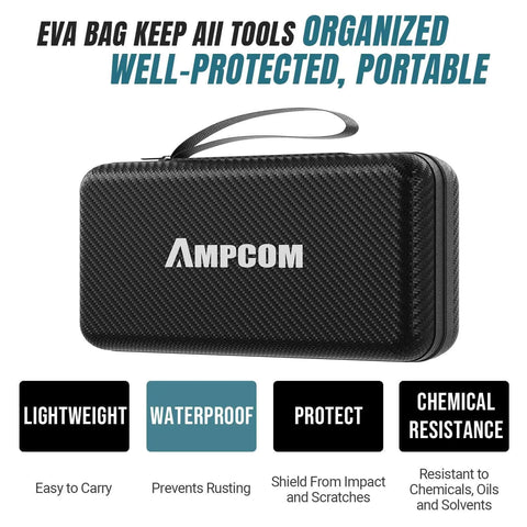 Portable waterproof bag for 9-in-1 Ethernet Crimping Tool Kit with Pass-Through RJ45 and RJ11, pro-grade network tool set