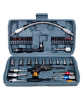 Flexible Drill Bit Extension Kit With 105 Degree Right Angle Adapter Magnetic Bit Holders For Tight Spaces 39 Piece Set Includes Metric Sockets 4Mm To 12Mm Plus Torx Phillips Pozidriv And Hex Bits In Sturdy Storage Case.