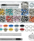 Grommets Kit 300 Sets 1/4 Inch Metal Eyelets With Base, Punch And Install Tool Included For Bags, Shoes, Clothes, And Crafts
