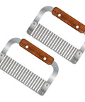 Two Zfegto crinkle cutters with wooden handles and stainless blades (set of 2)