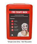 Product packaging for Fire Emergency Escape Mask And Hood For Smoke And Carbon Monoxide Protection, 30 Minute Respirator Shield.
