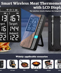 Wireless Meat Thermometer With Ultra Thin Probes Dual Sensors Digital Food Thermometer with LCD for Oven Grill Smoker.