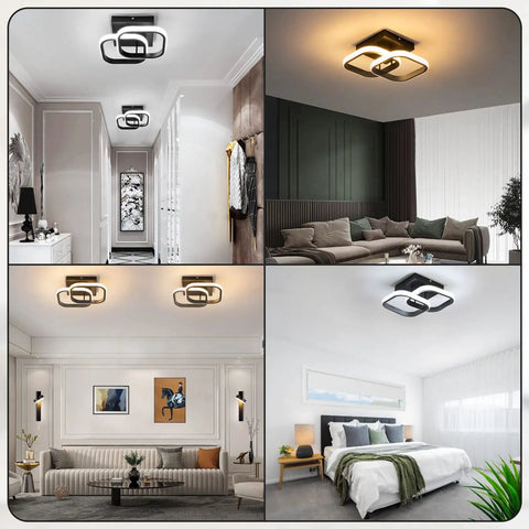 Modern LED Ceiling Light Square Fixture Dimmable 22W Dope Metal And Acrylic Ceiling Lamp with soft lighting in various rooms