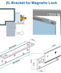 Z L Holder Stand Bracket For 600 Pound Magnetic Lock Indoor Doors Durable Aluminum Mount Kit dimensions and installation guide