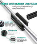 Wedge Guys Rubber Vise Clamp for regripping golf clubs showcasing secure and protective multi-use design.