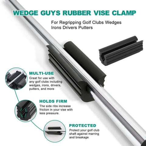 Wedge Guys Rubber Vise Clamp for regripping golf clubs showcasing secure and protective multi-use design.