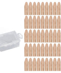 Clutch Pine Wood Pocket Hole Plugs And Slick Angled Fillers For Woodworking Repairs Crafted From Solid Timber With Smooth Surface in a 50-count box.