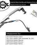 Chrome Driver Side Exterior Door Handle With Sensor And Smart Keyless Entry For Nissan 2009 2018 Sentra Murano Maxima Leaf Front Left Replacement Easy Install OEM Design Plug And Play
