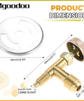 Diagram of Three Eighths Inch Male Flare Propane Gas Inlet Valve Kit For Range Stoves With Needle Control, dimensions shown