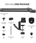 Adjustable Dope Broadcast Microphone Arm With Desk Mount 360 Degree Rotatable with included accessories shown