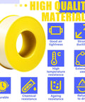 Extra Wide Three Quarter Inch Gas Tape, 390 Inch Long, Four Mil PTFE Thread Sealant For Gas Lines with benefits icons