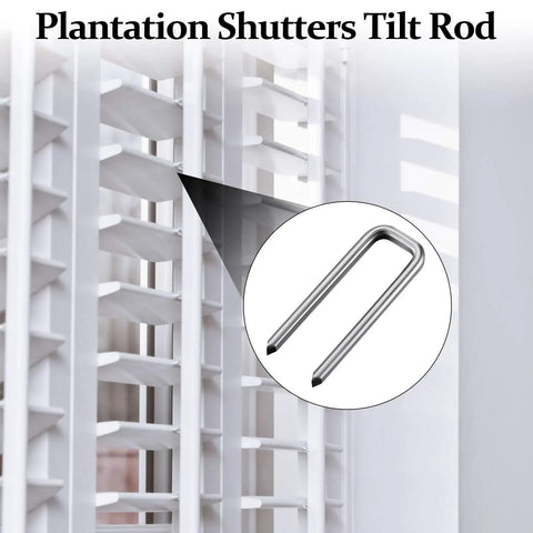 All In One Plantation Shutter Repair Kit With 85 Pieces Sturdy Shutter Louvers Staples Repair Pins Spring Pins Collar Pins Mixed Sizes For Windows DIY Tools And Supplies shown with tilt rod staple