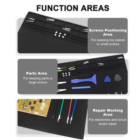 Extra Large Soldering Mat 27.6 Inches By 15.7 Inches With ESD Wrist Strap Grounding Kit heat resistant silicone sections