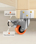 2-Inch L-Shaped Side Mount Caster Wheels Set Of Four Heavy Duty Casters With Brake Double Bearing Polyurethane Wheels