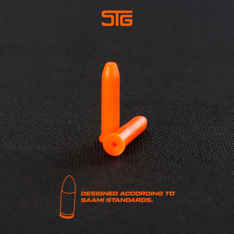 Premium Pro Grade Polymer 22LR Snap Caps For Dry Fire Training Tactical Drills And Safe Gun Handling, orange dummy rounds