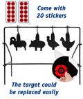 Four Unique Animal Silhouette Targets With Auto Reset Spinning Design For Nonstop Shooting Practice In .177 And .20 Caliber with stickers