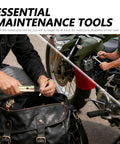 Compact Motorcycle Tool Kit with Pliers, Double Ended Spark Plug Socket, Screwdriver, Wrenches, and Storage Bag for Dirt Bikes