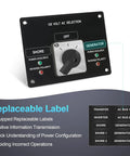 AC Rotary Selector Switch Panel 120V 30A Two Position With Reverse Polarity LED Indicator Light, replaceable label feature