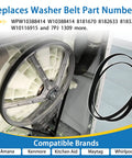Washer Drive Belt Replaces WPW10388414 W10388414 8183269 W10116915 8182633 8181670 AP6020747 PS11754067 51.1 Inch Total Length 7 Ribs 6 Grooves on washer pulley