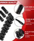 Magnetic Tap Socket Set, 11-Piece Pro Grade Magnetic Socket Adapters For Tap And Die Use, shown with black oxide layer and vinyl holder.