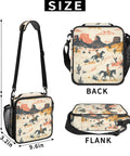 Insulated Lunch Tote Bag With Shoulder Strap For Teens, Students, Women And Men, Reusable Portable Lunch Box, western design, size details