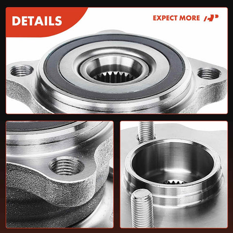 Close-up of 2 Pack Rear Wheel Bearing And Hub Assembly For Toyota Highlander Sienna And Lexus RX Series 5 Lug AWD Replacement Kit Ready To Roll Direct Fit Durable Premium Quality showing metal bearing details