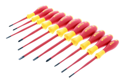 Beefy Insulated Slim Screwdriver Set, 11-Piece With Slotted 3.5mm 4mm 4.5mm 5.5mm 6.5mm, Phillips 1 And 2, Xeno 1 And 2, Square 1 And 2