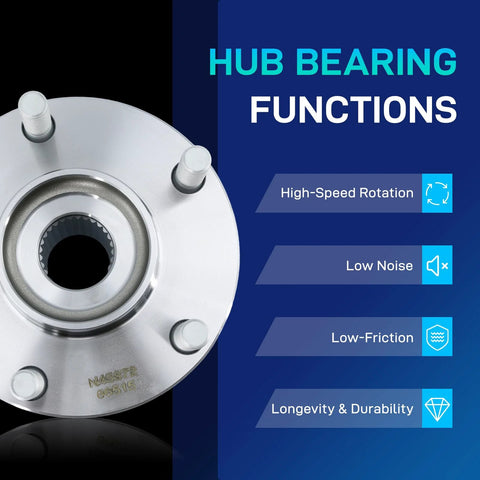 Front Wheel Hub and Bearing Assembly Replacement for Front Left Or Right 5 Lug ABS with 4 Hole Flange Fits 2008 2013 Rogue